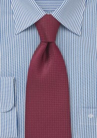 Krawatte bordeauxrot Waffel-Dessin