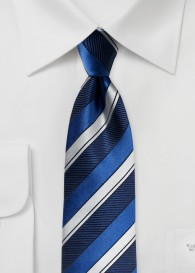 Sevenfold-Krawatte streifengemustert navyblau blau