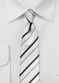 Businesskrawatte stilvolles Streifen-Dekor weiß
