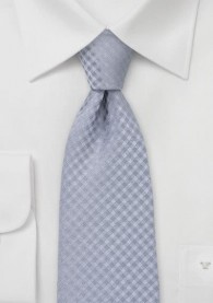 Krawatte Karo-Struktur silbergrau