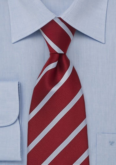 Krawatte Clip Streifen hellblau kirschrot