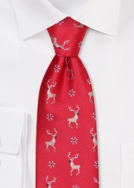 Krawatte Rentiere rot