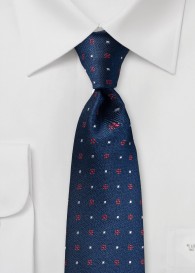 Krawatte navy Blumenmuster