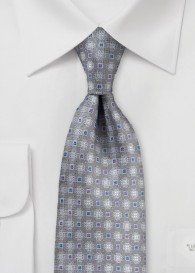 Krawatte Ornament-Stil silbergrau