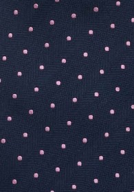 Clip-Krawatte blau rosa Punkte