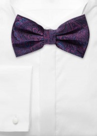 Herrenschleife Paisley-Muster violett