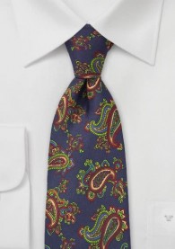 Krawatte Paisley-Motiv navyblau