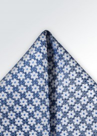 Kavaliertuch Blüten-Pattern himmelblau