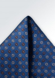 Einstecktuch Blumenmotive-Muster royalblau