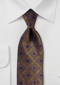 Krawatte Ornament-Muster mittelbraun