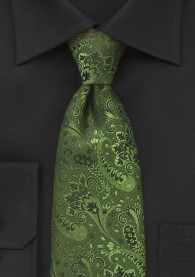 Krawatte geblümtes Pattern flaschengrün