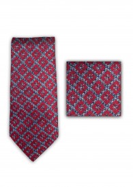 Krawatte Kombination Gitter-Dekor rot