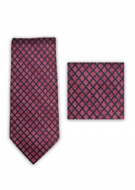 Tuch und Krawatte rot Gitter-Dekor