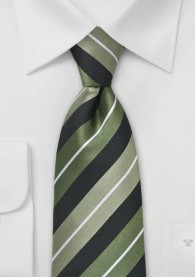 Krawatte Streifendessin tiefschwarz waldgrün