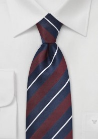 Krawatte Streifendesign marineblau dunkelrot