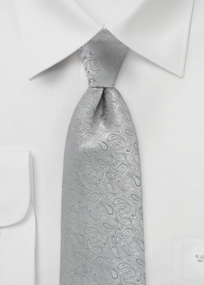 Paisleymotiv-Krawatte grau abgestuft