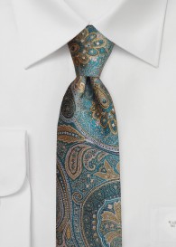 Krawatte Paisley-Motiv blaugrün