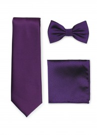 Herrenschleife Krawatte Einstecktuch violett