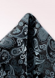 Ziertuch Paisley-Motiv schwarz und hellblau