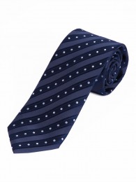 Sevenfold-Krawatte Streifen Punkte dunkelblau