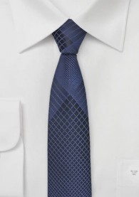 Krawatte schmal Gitter-Struktur königsblau