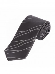 Luxus Sevenfold Krawatte Wellen-Dessin dunkelgrau