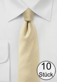 Krawatte Streifenstruktur beige - 10 Stück