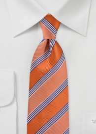 XXL Krawatte kupfer-orange Streifendesign
