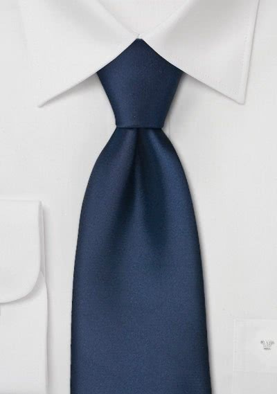 Krawatte monochrom Poly-Faser navyblau