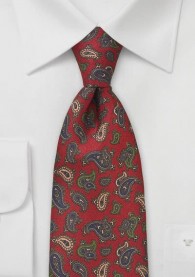 XXL-Krawatte Paisley-Motiv  traditionell rot
