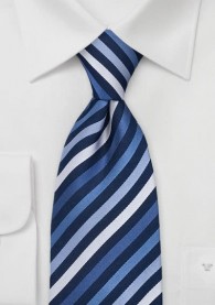 XXL-Krawatte Streifendesign blau silbergrau