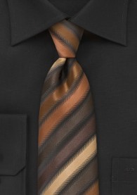 XXL-Streifen-Krawatte braun