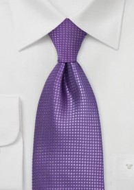 XXL-Krawatte Violett Gitterstrukturen
