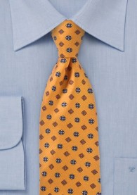 Seiden-Krawatte italienisches Blumenmotiv orange