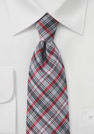 Krawatte dichtes Karo-Muster grau