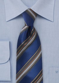 Krawatte Streifendesign ultramarinblau