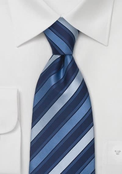 Clip-Krawatte Streifen blau