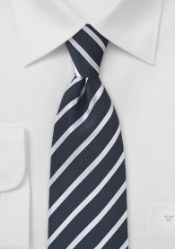 Krawatte Business-Linien marineblau schneeweiß