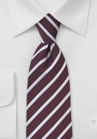 Krawatte Business-Linien bordeauxrot schneeweiß