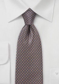 Krawatte Kästchen-Dekor dunkelbraun leichtblau
