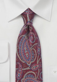 Krawatte extrovertiertes Paisley-Muster weinrot