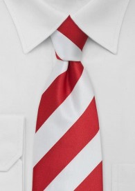 Krawatte Clip gestreift rot schneeweiß