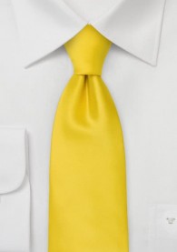 Extra lange Krawatte einfarbig gelb
