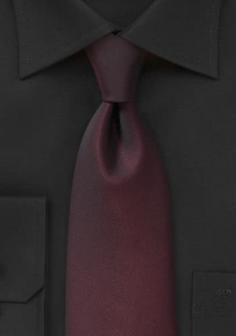 Krawatte feingerippte Oberfläche bordeaux