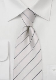 XXL-Krawatte weiß Streifen