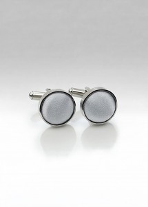 Manschettenknöpfe Stoff silber