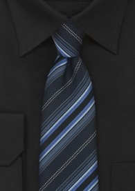 Krawatte XXL-Streifen blau schwarz