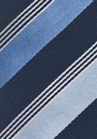 XXL-Businesskrawatte Streifen-Muster stahlblau navyblau