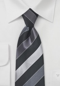 XXL-Krawatte Business-Streifenmuster hellgrau