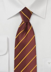 Krawatte Business-Linien braunrot goldgelb